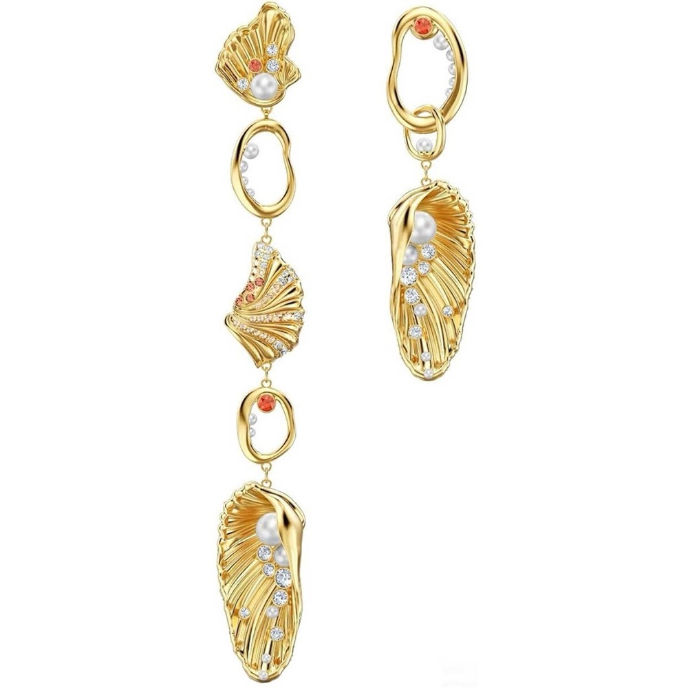 Swarovski Gold and White Shell Earrings